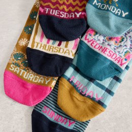 White Stuff Organic Day of the Week Socks - Pink - 7 Pairs