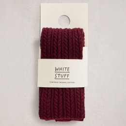 White Stuff Patty Pattern Organic Tights - Dark Plum