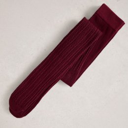 White Stuff Patty Pattern Organic Tights - Dark Plum