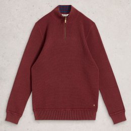 White Stuff Attadale Funnel Neck Organic Jumper - Mid Red