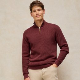 White Stuff Attadale Funnel Neck Organic Jumper - Mid Red