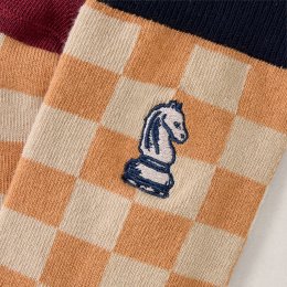 White Stuff Organic Checkerboard Embroidery Socks - Natural