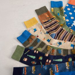 White Stuff Organic Day of the Week Socks - Green - 7 Pairs