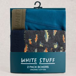 White Stuff Hove Organic Boxers - Black - 2 Pairs