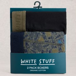 White Stuff Hove Organic Boxers - Grey - 2 Pairs