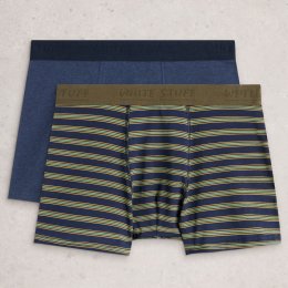 White Stuff Hove Organic Boxers - Green - 2 Pairs
