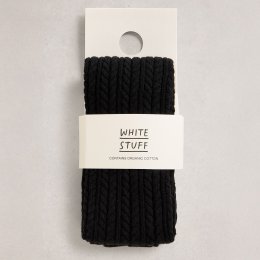 White Stuff Patty Pattern Organic Tights - Pure Black