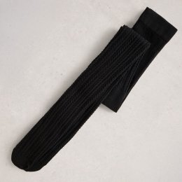 White Stuff Patty Pattern Organic Tights - Pure Black