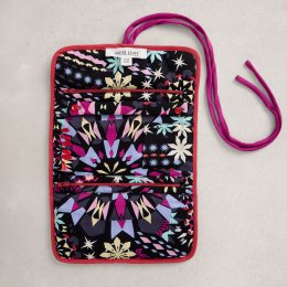 White Stuff Organic Printed Jewellery Roll - Black