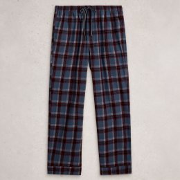 White Stuff Wells Organic Check PJ Bottoms - Plum