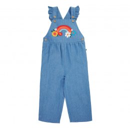 Frugi Mia Rainbow Dungarees - Blue Denim