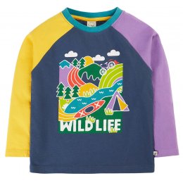 Frugi Horizon Wildlife Raglan Top - Navy