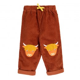 Frugi Arlo Highland Cow Cord Trousers - Brown