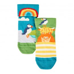 Frugi Highlands Fold Over Socks - 2 Pairs