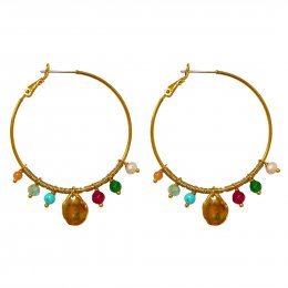 Lotus Feet Lariat Hoop Earrings