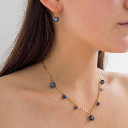 Lotus Feet Charm Necklace - Blue