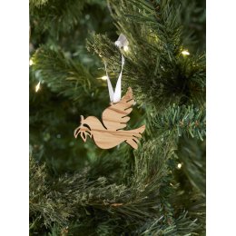 Handmade Olive Wood Palestinian Christmas Dove Decoration
