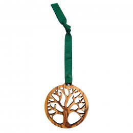 Handmade Olive Wood Palestinian Tree of Life Decoration