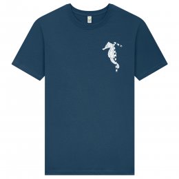 Frank & Faith Save Our Seas Seahorse T-Shirt - Denim Blue