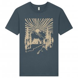 Frank & Faith Camping T-Shirt - Light Charcoal