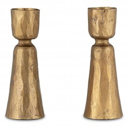 Lokoja Antique Brass Candle Holder - Set of 2