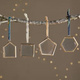 Tiny Kiko Aged Antique Frame Decorations - Set of 4