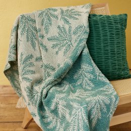Recycled Cotton Leaf Throw - Green