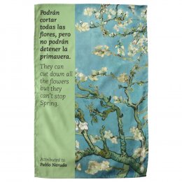Pablo Neruda  - You Cant Stop the Spring Organic Cotton  Tea Towel