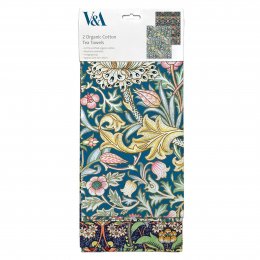V&A Arts and Crafts Florals Organic Cotton Tea Towels