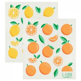 Greener Cleaner Wash & Wipe G-Cloth - Lemon & Orange - Pack of 2