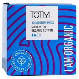 TOTM Organic Cotton Medium Pads - Pack of 10