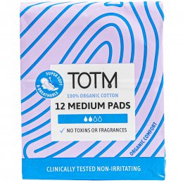 TOTM Organic Cotton Medium Pads - Pack of 12