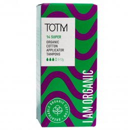 TOTM Organic Cotton Super Cardboard Applicator Tampons - Pack of 14