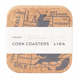 LIGA Eco Cork Coasters - Shipping Forecast - Set of 4