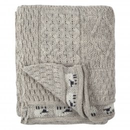 Aran Sheep Throw - Light Grey