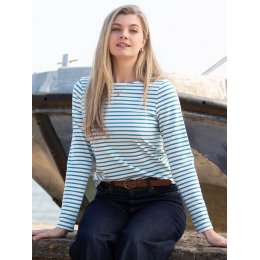 Kite Tarrant Jersey T-Shirt Teal Blue Stripe