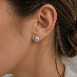 Vurchoo Petite Dimple Silver Stud Earrings