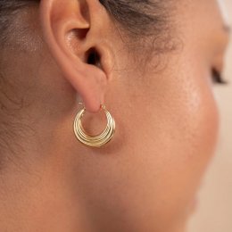 Vurchoo Gold Layered Hoop Earrings