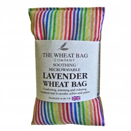 Handmade Cotton Lavender Filled Wheat Bag - Rainbow Stripe
