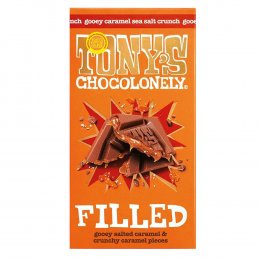 Tonys Chocolonely Filled Milk Chocolate Gooey Caramel Sea Salt Crunch - 135g