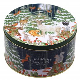 Farmhouse Biscuits Woodland Scene Tin - Oat Flip Selection - 500g