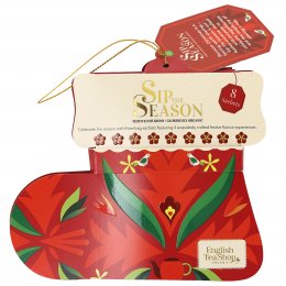English Tea Shop Sip the Season Organic Red Santas Stocking Tea Gift Box - 8 Bags