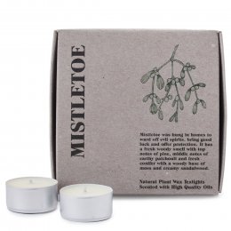 Green Botanical Scented Tealights - Mistletoe - Set of 9