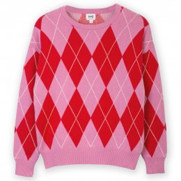 Kite Argyle Piddletrenthide Knit Jumper Red