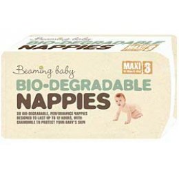 Beaming Baby Biodegradable Nappies - Maxi - Size 3 - Pack of 34