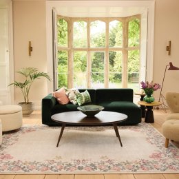Hug Rug Eco-Washable Botanical Border Rug - 120 x 185cm