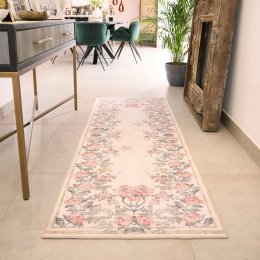 Hug Rug Eco-Washable Botanical Border Runner Rug - 75 x 220cm
