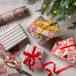 Recycled Wrapping Paper & Tags - Scandi Christmas - Pack of 4