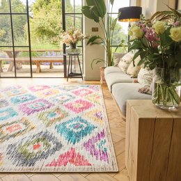 Hug Rug Eco-Washable Painted Ikat Rug - 120 x 185cm