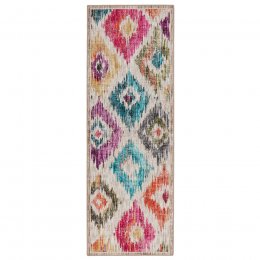 Hug Rug Eco-Washable Painted Runner Rug - Ikat 75 x 220cm